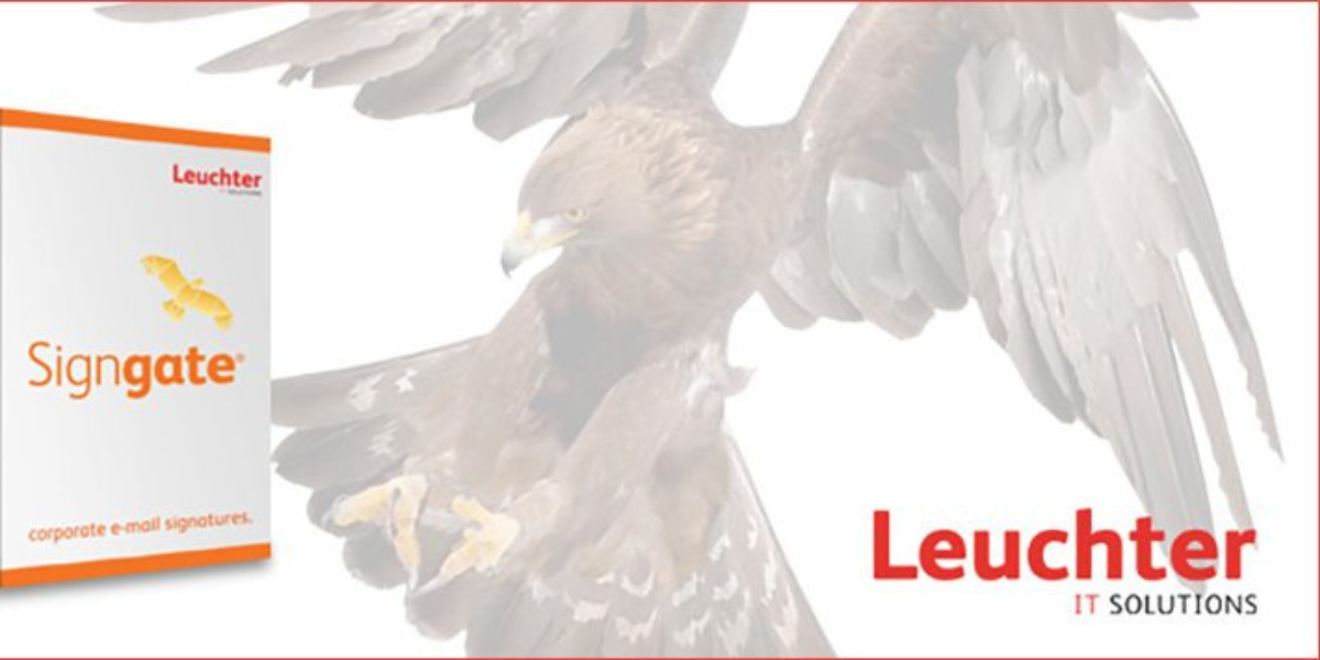Signgate Box mit dem Leuchter Logo und einem Adler im Hintergrund